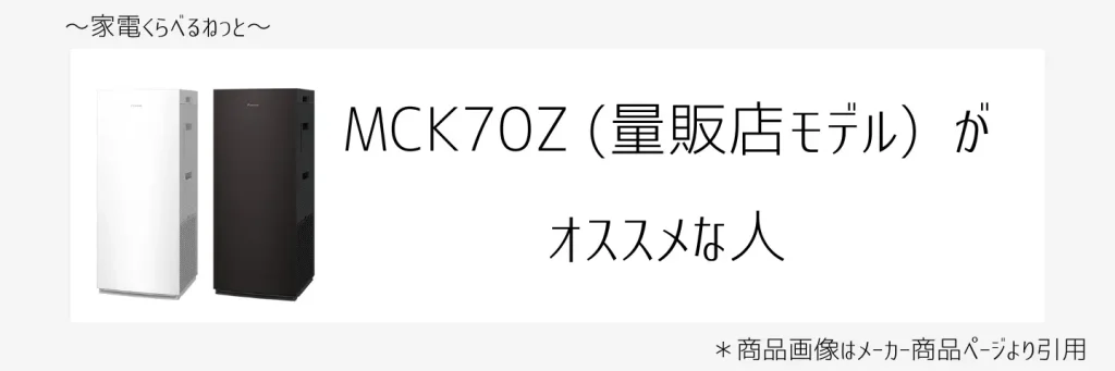 mck70zとack70z比較画像