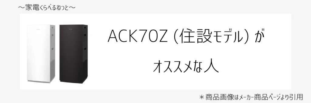 mck70zとack70z比較画像