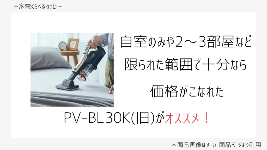 PV-DL30KとPV-DL30Lの比較画像