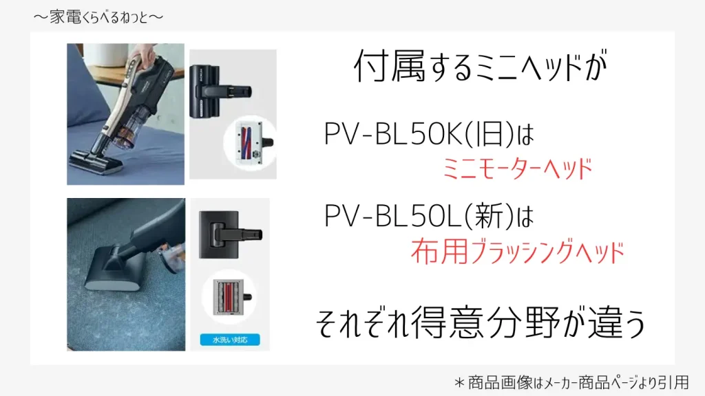 PV-BL50KとPV-BL50比較画像